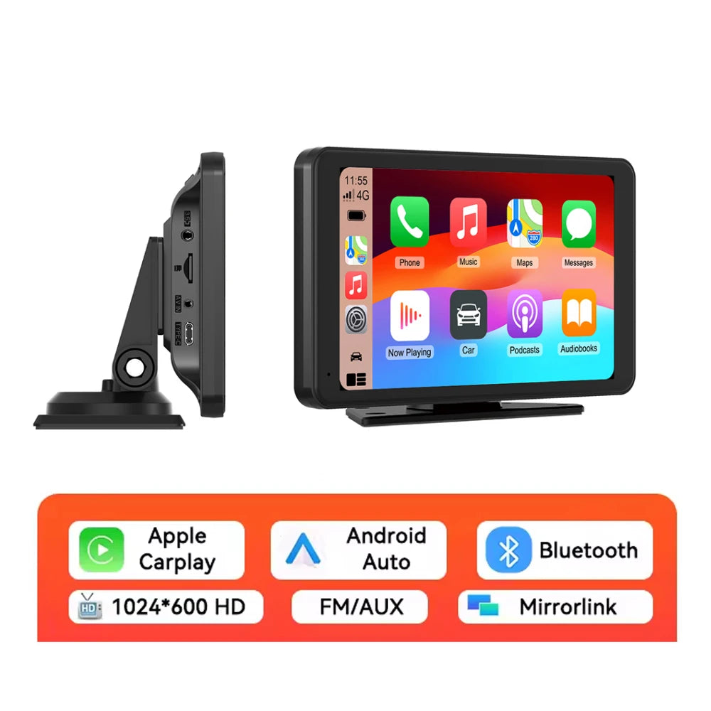 7 Inch Touch Screen Car Portable Wireless Carplay Android Auto Multimedia Player Bluetooth Phonelink FM Radio
