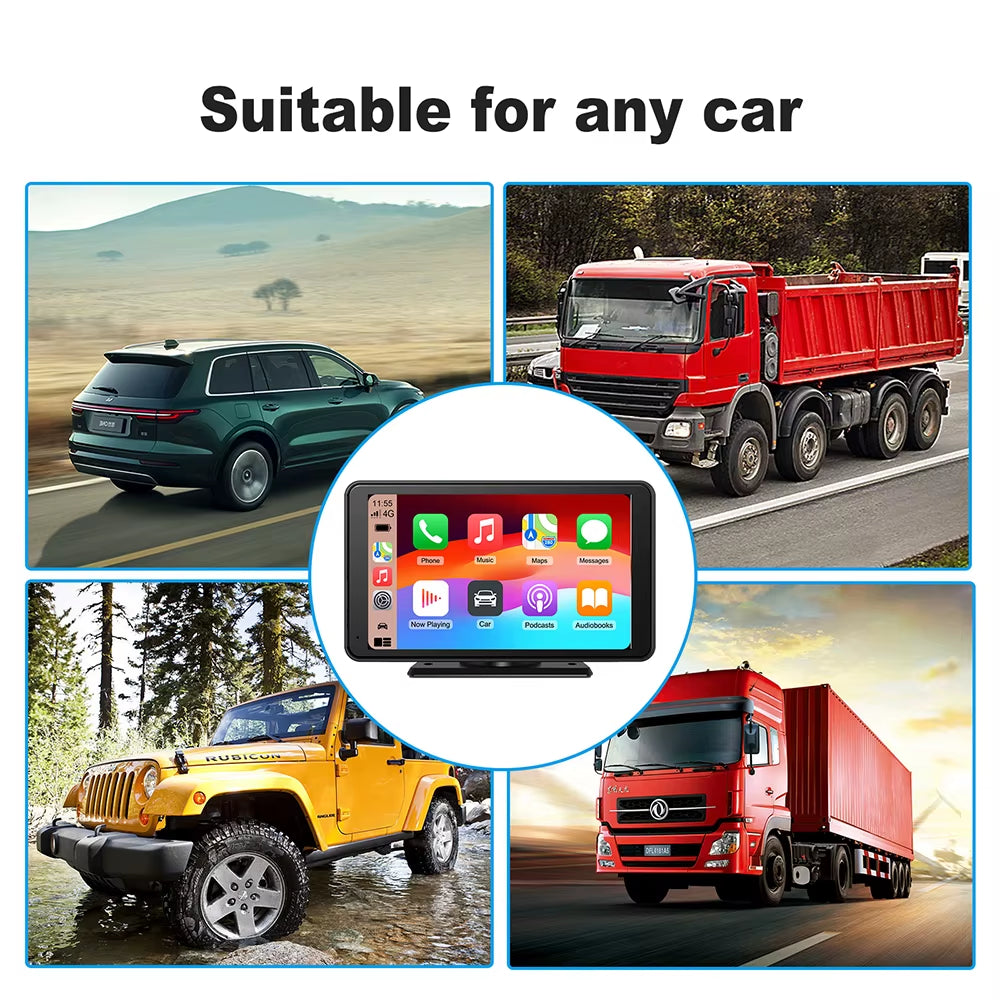 7 Inch Touch Screen Car Portable Wireless Carplay Android Auto Multimedia Player Bluetooth Phonelink FM Radio
