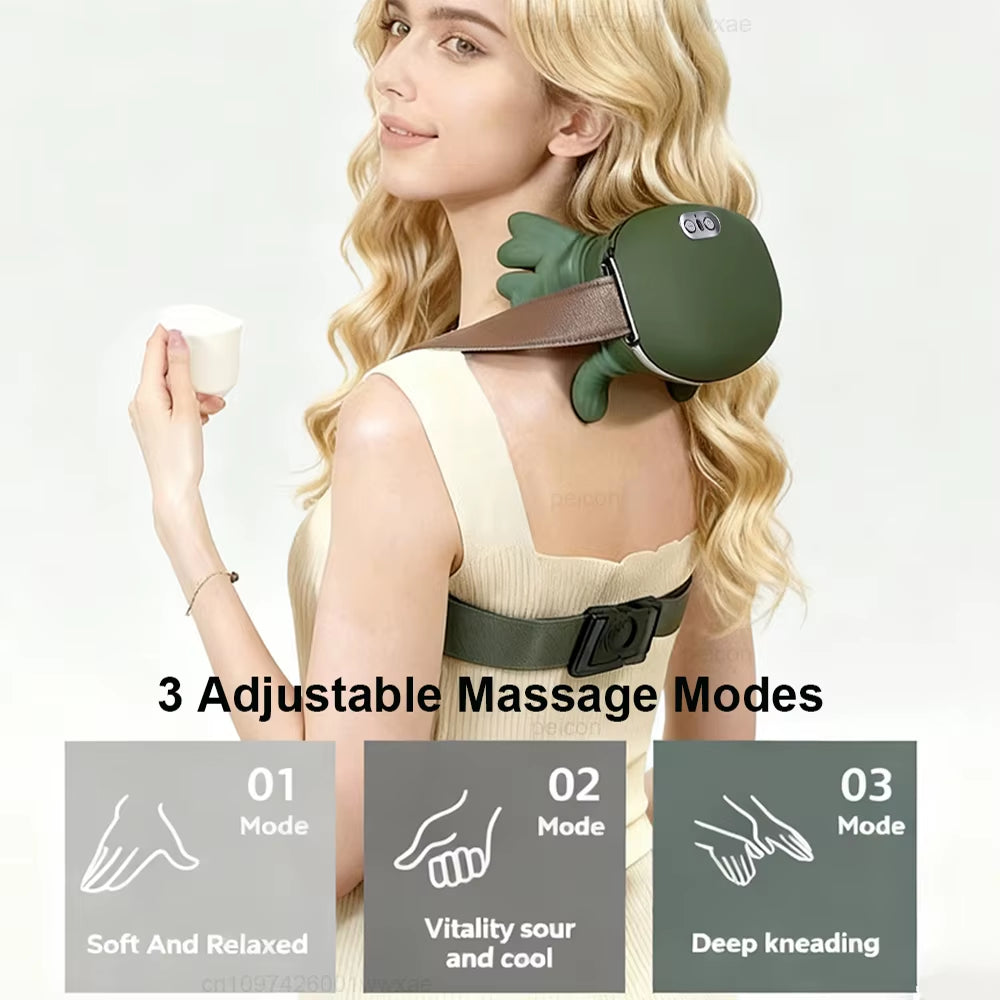 Neck Massager Electric Muscle Massager Heating Cervical Neck Massager Neck Pain Relief Portable Neck Shoulder Massage Machine