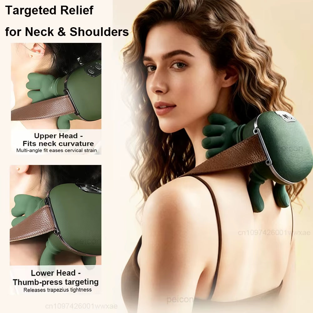 Neck Massager Electric Muscle Massager Heating Cervical Neck Massager Neck Pain Relief Portable Neck Shoulder Massage Machine
